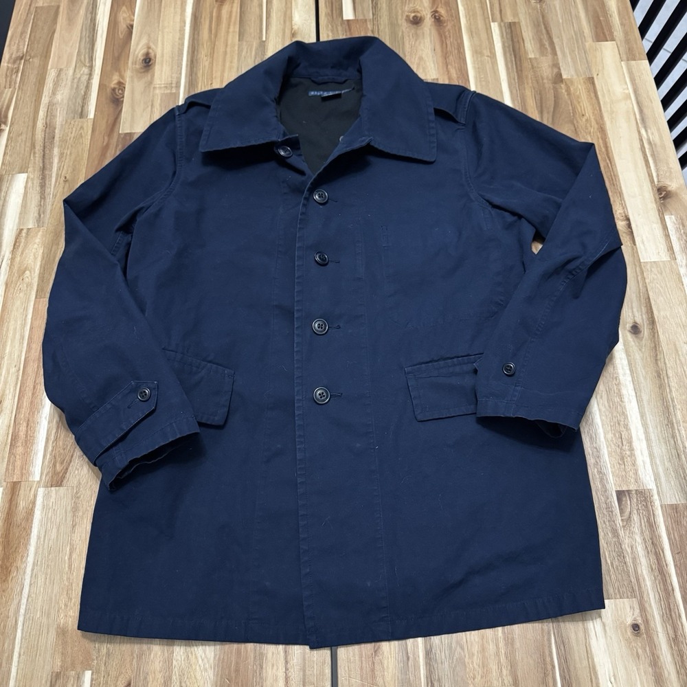 Polo Ralph Lauren Jacket Womens XL Navy Military Trench Field Blue Label Button